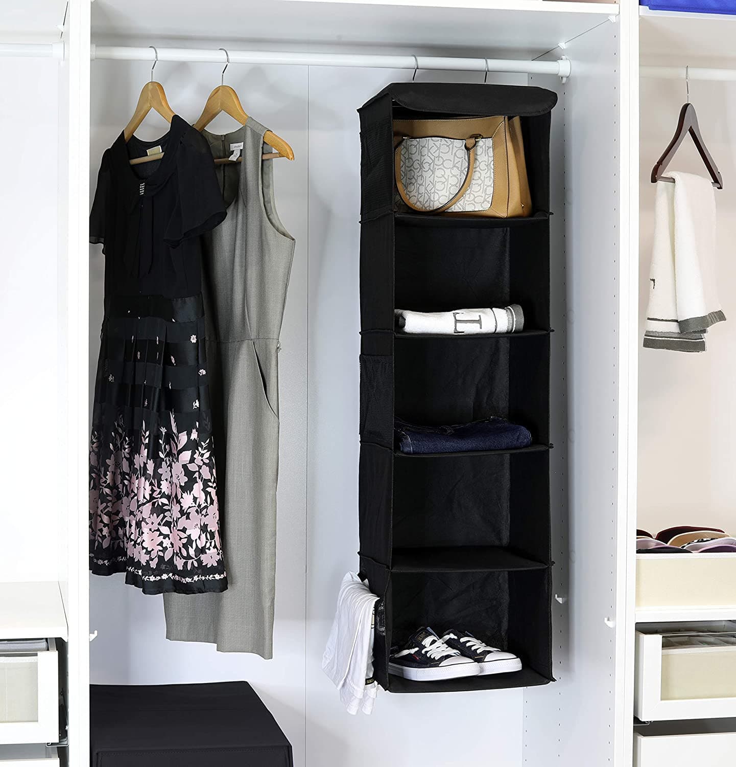 5 Shelves Hanging Wardrobe Organizer for Cupboard